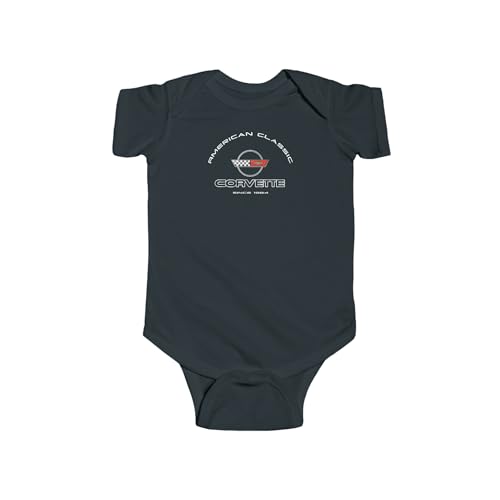 SUNBELTGIFTS C4 Corvette Baby Short Sleeve Snap Bottom One Piece Fine Jersey Bodysuit, Perfect for the Youngest Fan