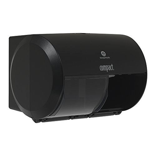 Georgia-Pacific Compact 2-Roll Side-by-Side Coreless High-Capacity Toilet Paper Dispenser by GP PRO (Georgia-Pacific); Black; 56784A; 1 Dispenser