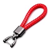 R-timer 1 Pieces Key Cover Case Shell and Chain Keyring for BMW 3 Series 3er Serie 3 E46 Touring 1998-2005, Car Keychain PU Leather Key Fob Keyring Metal Keychain - Image 2