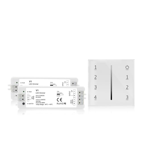 Contrôleur de panneau tactile à 4 zones avec variateur V1 LED DC 24V 12V