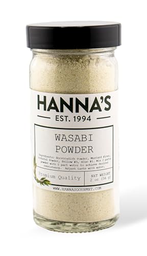 Wasabi, Powder, Hanna's Gourmet, Premium Quality, 4 fl oz Glass Jar