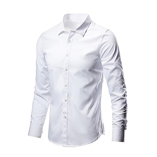 Hauts sociaux de couleur unie blanc classique en coupe droite confortable
