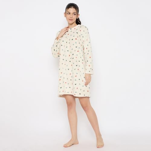 Image of CAMEY Women's Printed Nightgown, Long Sleeves, Nighty