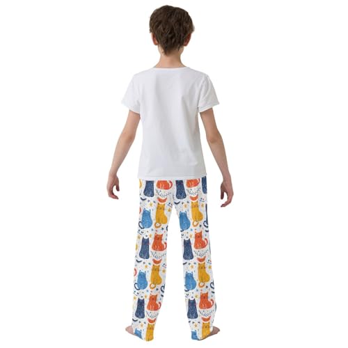 Spots Cats Pajamas Bottoms with Pockets Comfy Pjs Sleepwear Elastic Waistband Pajamas Pants Lounge Pants for 6-14 Years3