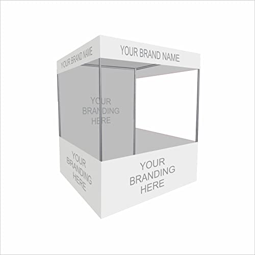 Ab Sab Customize, Your Text Canopy Foldable Marketing Tent for Advertisement Branding Promotion (6x6x7ft, White)