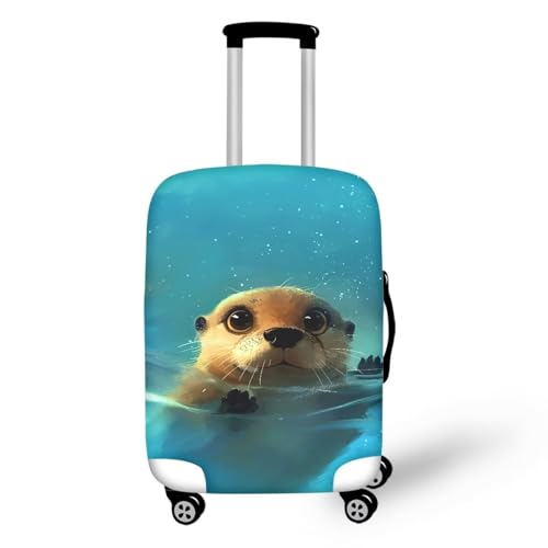 Image of Mumeson Rabbit Lavender Travel Luggage Cover Lightweight Suitcase Protector Scratch-Resistant Fit 30-32 Inch Baggage,Not Included Suitcase