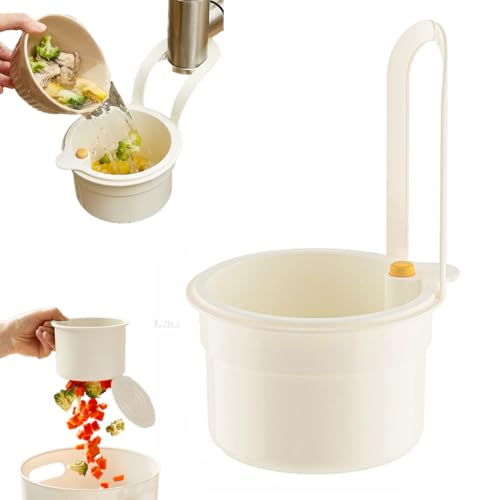 GHYXFDAI Kitchen Sink Strainer Basket, Faucet Hanging Draining Basket, Drainage Basket for Washing Fruits and Vegetables, Multi-Purpose Easy to Use, Bottom Opens, Hanging Kitchen Waste Strainer