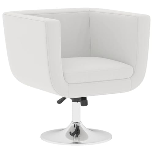 vidaXL Sillón Salón Bar Giratorio Moderno Cuero Artificial Blanco Silla Hogar