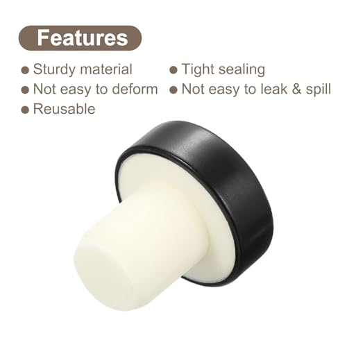 Tapón de sellado para botellas uxcell de 1,6 cm en forma de T negro reutilizable 5