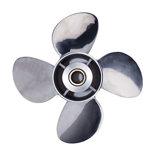 Captain 4 Blades Stainless Steel Boat Propeller Fit Mercury, 13 Diameter X 19 Pitch, 15 Spline Tooth Outboard Engines Motor Prop, Oem Rh Propellers For 40 50 70 Force 75 80 90 100 115 125 140 Hp #TOP5