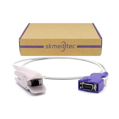 skmeditec SpO2 Sensor 9.8FT Cable with Chip Compatible with Nellcor Oximax SpO2 Module