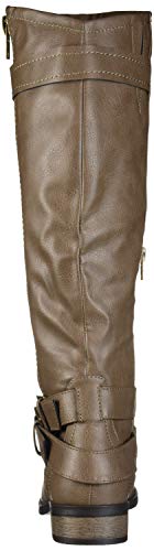 Rampage Women's Hansel Zipper and Buckle Knee-High Riding Boot,Taupe,7.5 B(M) US Regular Calf