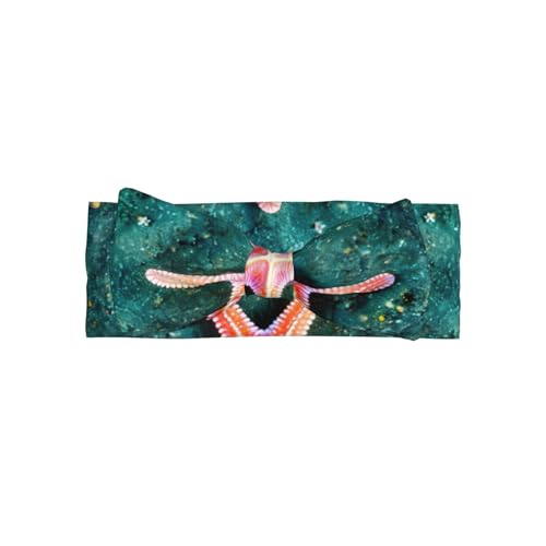 BaerK Stretchy Soft Seawater Seashell Starfish Print Bows Baby Headband â€“ Full Moon Gift â€“ Cute and Delicate Hair Accessories