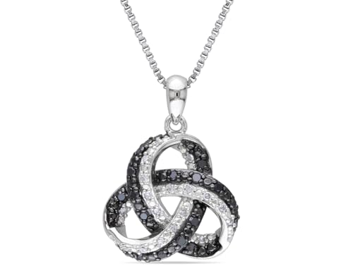 Collier nœud d'amour en diamant blanc et noir, le cadeau idéal pour elle
