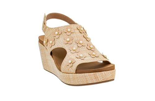 Image of Corkys Footwear Womens Carley Wedges, Featuring Corkys EVA Foam Cushioned Insoles, A 2.5 Inch Heel, Lightweight For All Day Wear, And Hook And Loop Closure