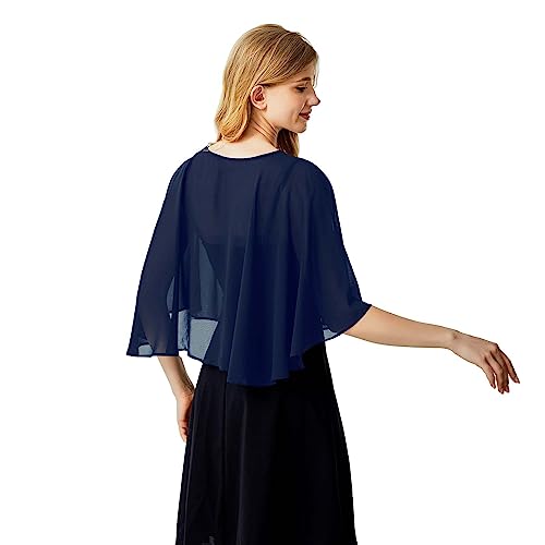 Ciormis Chiffon Capelet Women's Soft Shawls and Wraps for Evening Dresses, Wedding Formal Dress Shawl Cape Cover up2