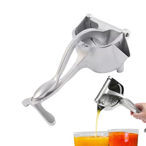 Exprimidor de mano, exprimidor de frutas ergonómico, exprimidor de frutas de 3.54 x 4.33 x 7.08 pulgadas, exprimidor de aluminio con mango, extractor manual de cítricos, accesorio de cocina con fácil