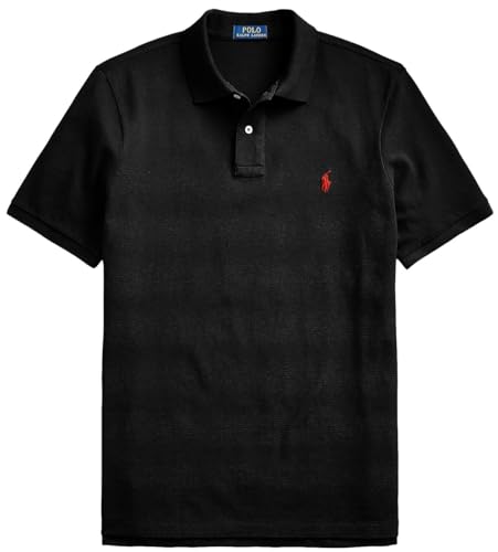 Image of POLO RALPH LAUREN Men's Classic Fit Mesh Pony Logo Polo Shirt (M, NewBlack)
