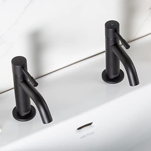 Bristan Mila Basin Pillar Taps Black (MI 1/2 BLK) - Image 4