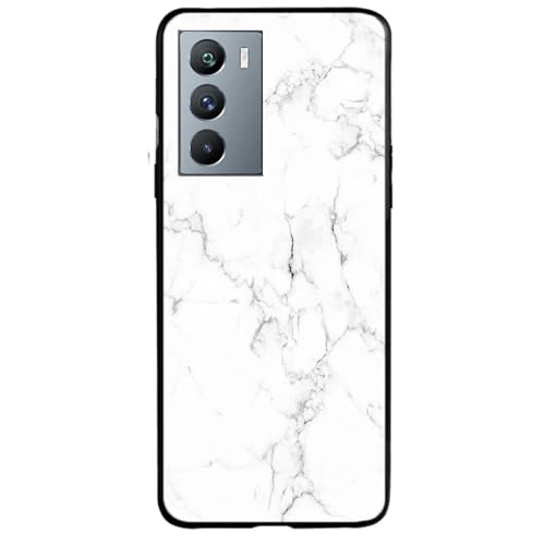 Image of COLORflow Back Cover Compatible with iQOO 9 SE 5G | White Marble | Shockproof TPU Bumper Cover with Camera Protection Back Cover Compatible with iQOO 9 SE 5G