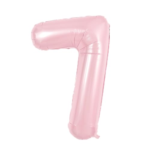 Image of TONIFUL 40 Inch Pastel Pink Number Balloon Balloon Big Pink Digital Balloon for Girl's Birthday Party Wedding Bridal Shower Engagement Anniversary Photo Shoot Supplies(Number 7)