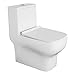 Transolid TBTS-2415-01 Cleveland Elongated-Square 1-Piece Vitreous China, Water-Efficient Dual-Flush 1.28/0.8 GPF, Comfort-Height, ADA All-in-One Toilet Kit with Slow-Close Seat, White