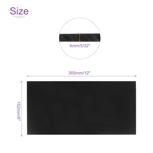Image of DMiotech 6 x 12 x 0.15 Inch Plastic UHMW Sheets, Ultra High Molecular Weight Polyethylene, Opaque Black Polyethylene Board for Automotive, Chemical, Manufacturing, DIY Home Kitchen