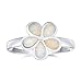 Produktbild Weiß Erstellt Opal Hawaiianischen Plumeria Flower Ring Für Frauen Für Jugendliche .925 Sterling Silber Oktober Birthstone