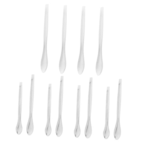 HOMOCONO Stainless Steel Set 12pc Measuring Spoons Lab Sampling Scoops Spatula for Laboratory