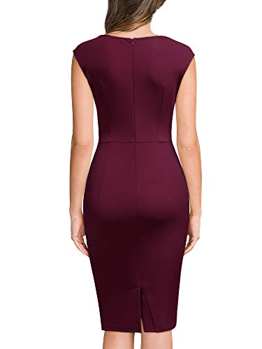 Image of Miusol Women's Retro Ruffle Style Slim Work Pencil Dress