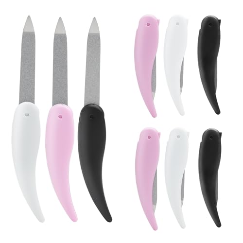 TNSLAND 9PCS Lime Unghie Pieghevoli Set Lima Doppia Faccia Metallo Resistente, Lime Portatili Tascabili per Manicure Pedicure Lime Piccole Richiudibili da Viaggio per Uomo Donna, Professionali Studio