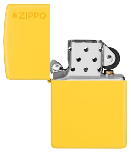 Image of Zippo 46019ZL Reg Sunflower Yellow w Zippo Model Windproof Pocket Fuel Refillable Lighter, BIS Certified