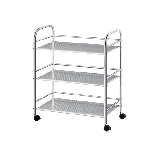 TUKAILAI tukai LAI Cocina Carrito Camarera Metal Verde – Carrito Llano Carrito té (Bar Carrito Multiusos (Carro para Cocina, Oficina, Jardín baño küchentrolley, 3 Estante, 350 * 450 * 780 mm