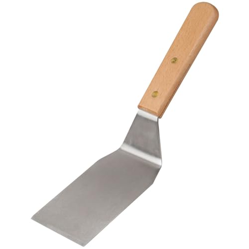 Fackelmann FM Professional 21695 Spatule à plancha, Pelle à gratins, Pelle à Steaks pour Barbecue, Acier Inoxydable, Bois, 27,5 cm
