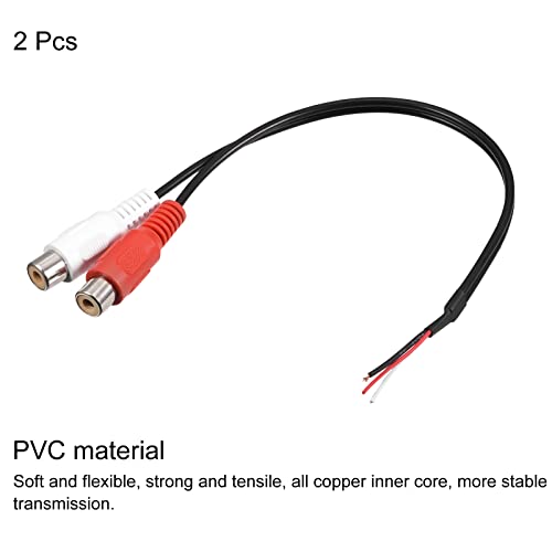 Meccanixity Rca Female Plug Jack Connector Adapter To Bare Wire Open End Audio Video Rca Cable For Amplifier Speaker Wire Pack Of 2 #TOP2
