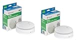 Aico EI146e Set of 2 Mains Hard Wired Smoke Alarms with 9V Battery Back Up , White