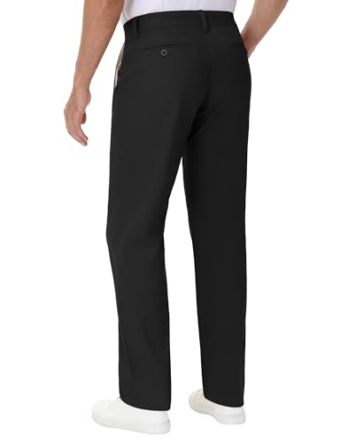 JWM Men's 30" 32" Stretch Chino Khaki Pants - Comfy Business Dress Casual Work Trousers Slacks Polo Pant with Zipper Pocket2