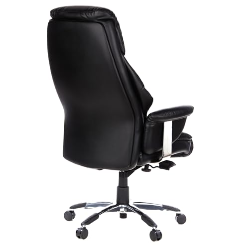 hjh OFFICE 608210 XXL Chefsessel Prado Kunstleder Schwarz Bequemer Bürosessel mit Dicker Polsterung, hohe Rückenlehne