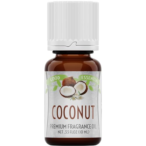 Image of Good Essential Coconut Fragrance Oil 0.33 Fl Oz (10ml) for Diffusers, Candle, and Soap Making
