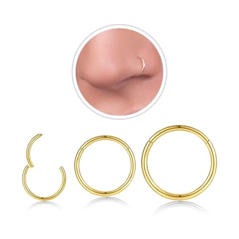 AMASIS 3Pcs Gold Nose Rings Cover
