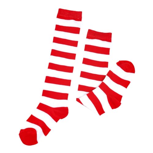 2 Pairs Thigh High Socks & Long Fingerless Gloves, Striped Knee High Socks and Arm Warmers for Girls4