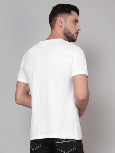 Image of BEYOUNG Cotton Regular Fit Plain T-Shirt for Men | Flexible Round Neck | Casual T-Shirt | Solid T-Shirt | Half-Sleeves | Stylish T-Shirt