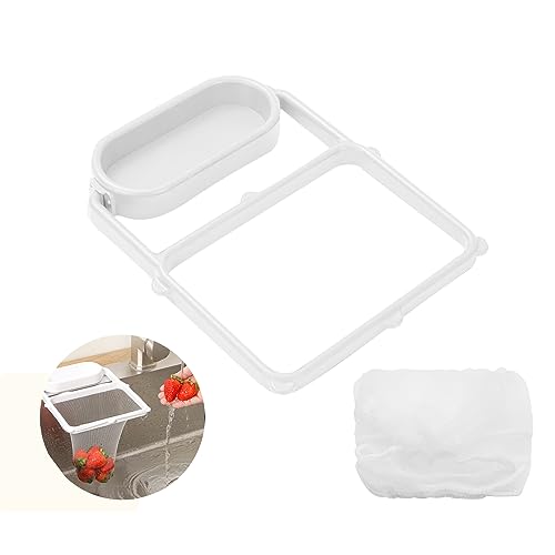 MultiValue Cesta de Filtro para Fregadero, Multifuncional Cesta de Esquina Fregadero con 50 Bolsas de Filtro de Nylon Desechables para Filtrar los Residuos de Alimentos (Blanco)