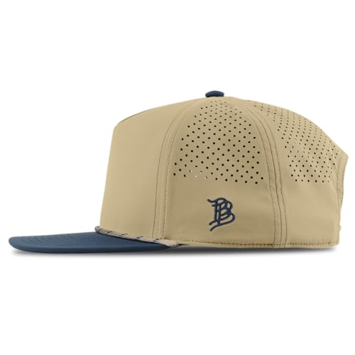 Image of Branded Bills Bare Flat 5 Panel Rope Hat for Men, Adjustable Snapback Golf Baseball Cap Flat Brim