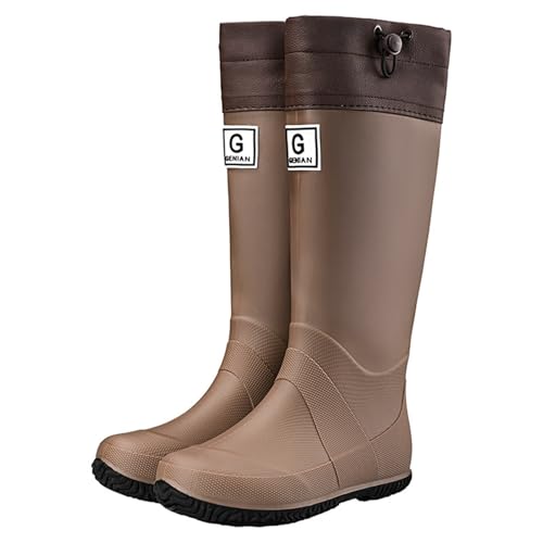 Gummistiefel Damen Herren Faltbar Langschaft Stiefel Weite Schaft Regenstiefel Rutschfester Sohle Gummi Regenschuhe Wasserdichte Halbhoch Regen Boots Leichte Gartenstiefel Bequeme Angelstiefel