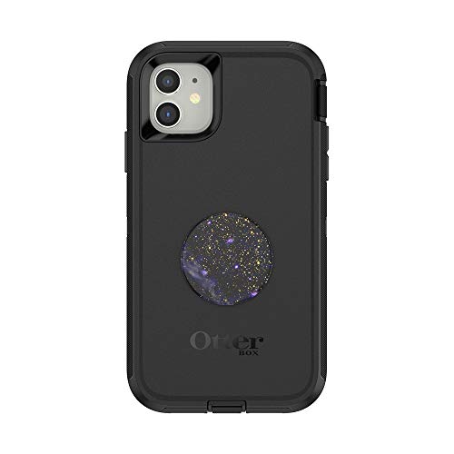 Otter + Pop for iPhone 11: OtterBox Defender Series Case with PopSockets Phone Grip and Phone Stand, PopGrip, Collapsible, Swappable Top, Black and Milky Daze