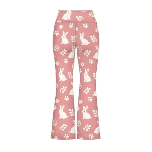 Image of Girls Leggings Floral Print High-Waisted Flared Pants 5-14 Years