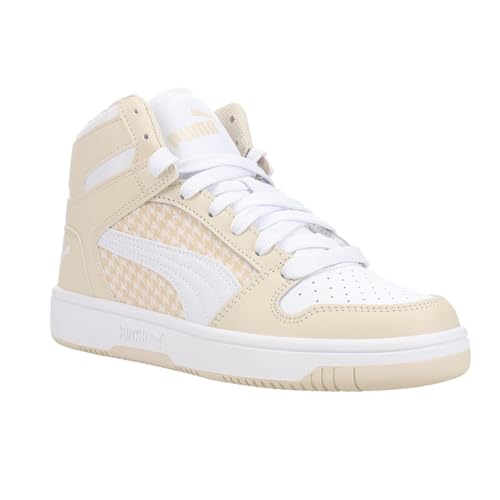 PUMA Womens Rebound Layup Houndstooth High Sneakers Shoes Casual - Beige - Size 7.5 M2