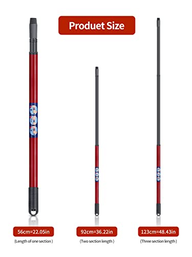 Aifeimei Spin Mop Replacement Handle - Crthl 3-Section 22-To-48 Foot Mop Replacement Stick Compatible With Triangle O-Cedar Spin Mop Base, Easywring Mop Refills For Floor Cleaning #TOP1
