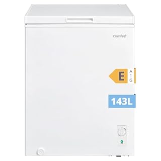 COMFEE' RCC146WH2EU(E) Congélateur coffre autonome 143L convertible congélateur/réfrigérateur, compresseur inverter, 4 étoiles, adapté aux dépendances, garages et abris, blanc [Classe énergétique E]
